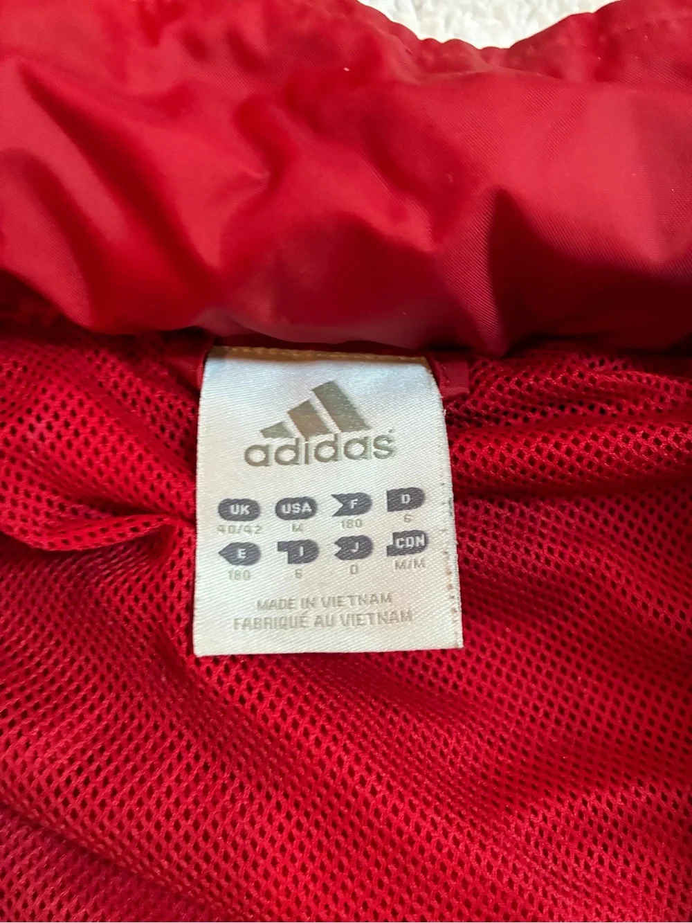adidas Red Jacket with White Logo